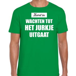 Kerst is: wachten tot het jurkje uitgaat Kerst t-shirt / Kerst outfit groen voor heren