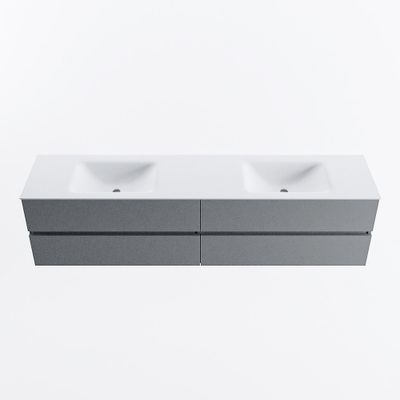 MONDIAZ VICA 200cm badmeubel onderkast Plata 4 lades. Wastafel CLOUD dubbel 2 kraangaten, kleur Talc.