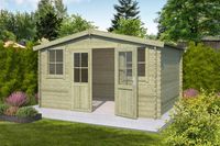 Outdoor Life Dallas Blokhut 376x292 cm 28 mm vuren Groen geïmpregneerd