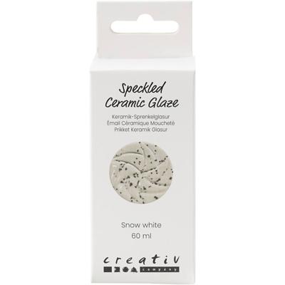 Creativ Company Gespikkeld keramiekglazuur, 999-1060 °c, dekkend, snow white, 60 ml/ 1 fles