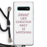 Christian Grey: Samsung Galaxy S10 Plus Transparant Hoesje met koord