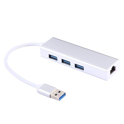 Aluminium Shell 3 USB3.0 poorten HUB + USB3.0 Gigabit Ethernet-Adapter voor MacBook