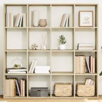 Boekenkast 137,5x29x137,5 cm bewerkt hout sonoma eikenkleurig