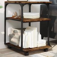 VidaXL Printerkastje 3-laags 43x48x64 cm bewerkt hout gerookt eiken VidaXL Printerkastje 3-laags 43x48x64 cm bewerkt hout gerookt eiken