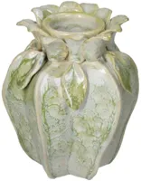 Kersten vaas aardewerk deco 11.5x10x15cm groen