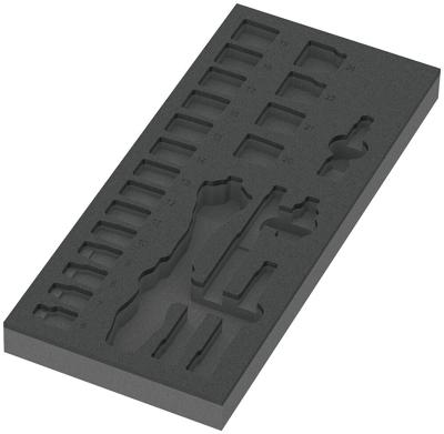 Wera 9821 Schuimrubberen inzetstuk voor 8000 B Zyklop ratel 3/8" Set 1, zonder gereedschap, 172 x 30 x 392 mm - 05137321001