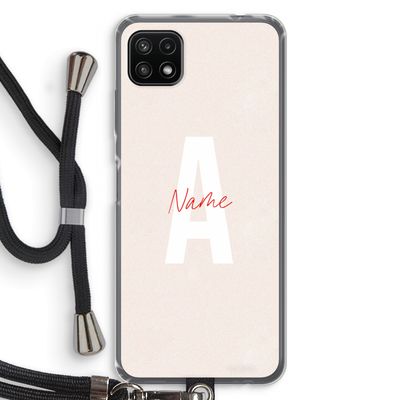 Strawberry Milkshake: Samsung Galaxy A22 5G Transparant Hoesje met koord