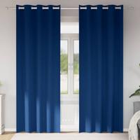 VidaXL Zwart-out gordijnen met ringen 2 pcs donkerblauw 225 x 140 cm