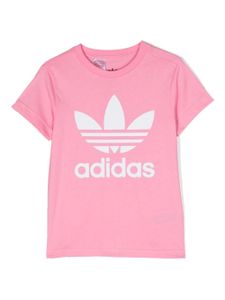 adidas Kids t-shirt en coton à logo imprimé - Rose