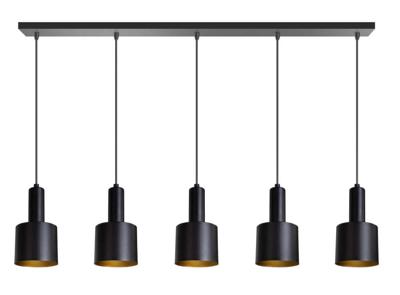 ETH Zwarte hanglampSledge 5-lichts zwart met goud - 05-HL4393-30