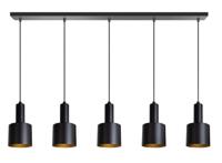 ETH Zwarte hanglampSledge 5-lichts zwart met goud - 05-HL4393-30