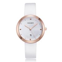 CAGARNY 6871 Fashion Life waterdichte gouden shell stalen band quartz horloge (wit)