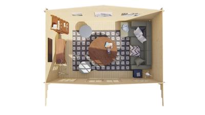 Blokhut - Tuinhuis Skyler | 28 mm | vuren grijs geïmpregneerd