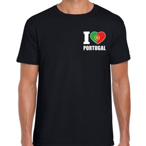 I love Portugal t-shirt zwart op borst voor heren