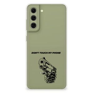 Samsung Galaxy S21FE Silicone-hoesje Gun Don't Touch My Phone