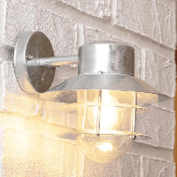 Buitenlamp gegalvaniseerd wandlamp voordeur &apos;Blokhuis&apos; down downlighter E27 fitting IP54