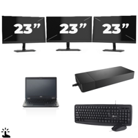 Fujitsu LifeBook U727 - Intel Core i7-7e Generatie - 12 inch - Touch - 16GB RAM - 256GB SSD - Windows 11 + 3x 23 inch Monitor