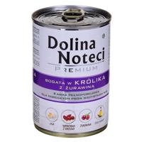 DOLINA NOTECI Premium Rijk aan konijn met veenbessen - nat hondenvoer - 400 g