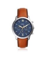 Fossil Heren Neutra chronograaf bruin lederen horloge FS5453