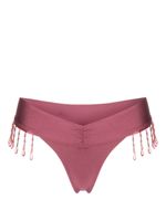 Frankies Bikinis bas de bikini à ornements de perles - Rose