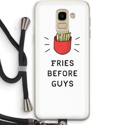Fries before guys: Samsung Galaxy J6 (2018) Transparant Hoesje met koord
