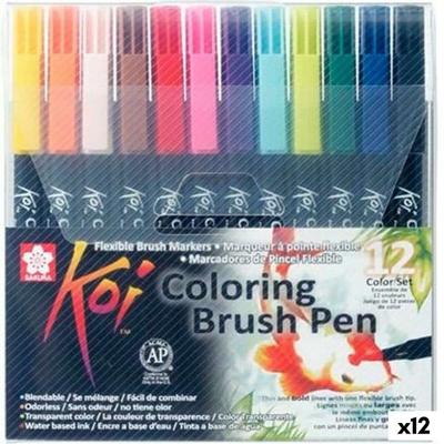 Set Viltstiften Talens Sakura KOI Multicolour 12 Onderdelen (12 Stuks)