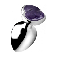 XR Brands Amethyst Heart - Butt Plug - Large