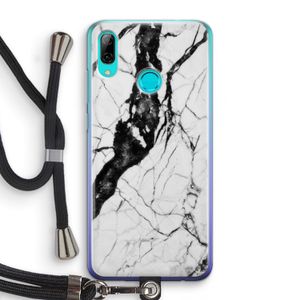 Witte marmer 2: Huawei P Smart (2019) Transparant Hoesje met koord