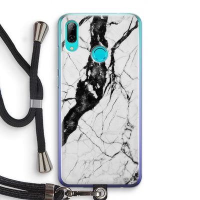 Witte marmer 2: Huawei P Smart (2019) Transparant Hoesje met koord