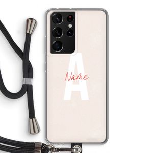 Strawberry Milkshake: Samsung Galaxy S21 Ultra Transparant Hoesje met koord