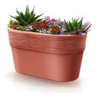 Plantenpot/bloempot Windsor - buiten/binnen - kunststof - terracotta - L28 x B15 x H15 cm - thumbnail