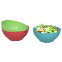 Gerimport Picknick/camping kommen/snack schaaltje - 3x stuks - multi - kunststof - herbruikbaar Gerimport Picknick/camping kommen/snack schaaltje - 3x stuks - multi - kunststof - herbruikbaar