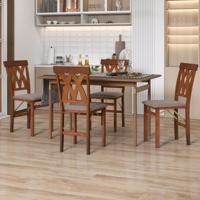 Set van 2 Inklapbare Eetkamerstoelen Armloze Stoelen met Lattenrugleuning en Gestoffeerde Kussens Stevig Frame van Viniahout