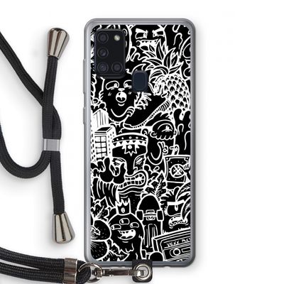 Vexx Black Mixtape: Samsung Galaxy A21s Transparant Hoesje met koord
