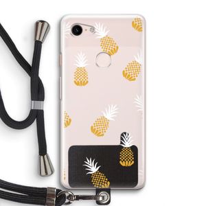 Ananasjes: Pixel 3 Transparant Hoesje met koord