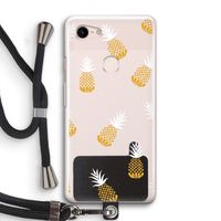 Ananasjes: Pixel 3 Transparant Hoesje met koord Ananasjes: Pixel 3 Transparant Hoesje met koord