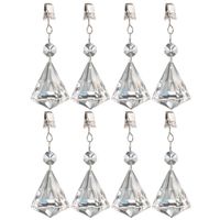 8x stuks tafelkleedgewichtjes kristallen diamant glas - Tafelkleedgewichten - thumbnail