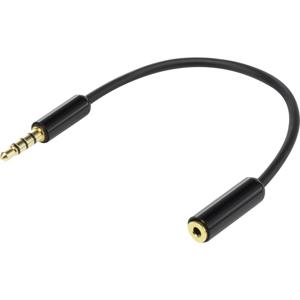 SpeaKa Professional SP-7870156 Jackplug Audio Adapter [1x Jackplug male 3,5 mm - 1x Jackplug female 2,5 mm] Zwart