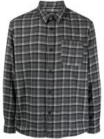 A.P.C. chemise en laine mélangée à carreaux - Gris