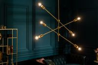 Elegante hanglamp VARIATION 128cm goud met zes draaibare lampjes - 40772