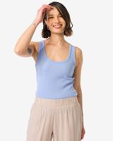 HEMA Dames Tanktop Anouk Rib Blauw (blauw)