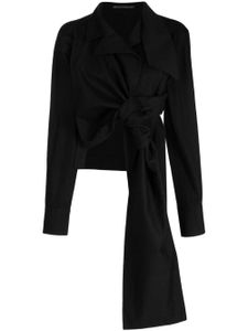 Yohji Yamamoto veste froncé en coton - Noir