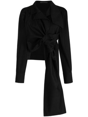 Yohji Yamamoto veste froncé en coton - Noir