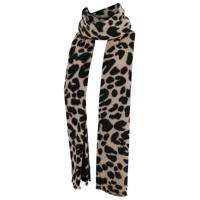 Sarlini Langwerpige Woven Sjaal Leopard Zwart/Zand