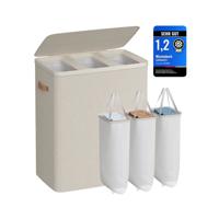 Wasmand met twee compartimenten en uitneembare binnenzakken, cappuccinobeige / 190 L