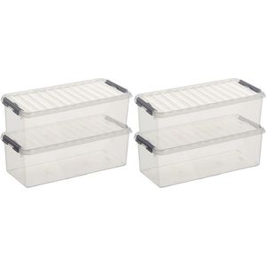 8x Opberg boxen/opbergdozen 9,5 liter 48 x 19 x 14 cm kunststof