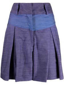 Bambah Ocean pleated linen shorts - Bleu