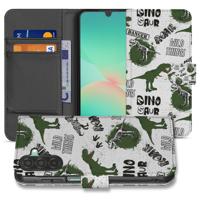 Samsung Galaxy A17 Portemonnee Hoesje Met Pasjes Dino Print PU Leer