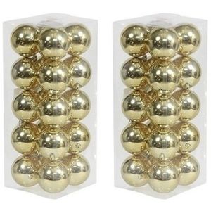 40x Gouden kerstballen 8 cm kunststof glans