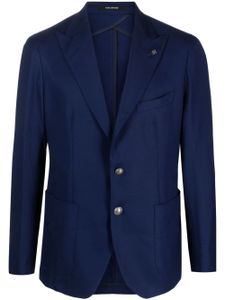 Tagliatore blazer boutonné à détail de broche - Bleu